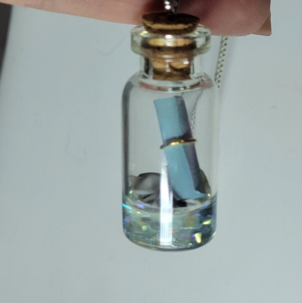 Message in a Bottle 🌊 925 Sterling Silver Box Chain Handmade Necklace 👀 - Picture 7 of 7